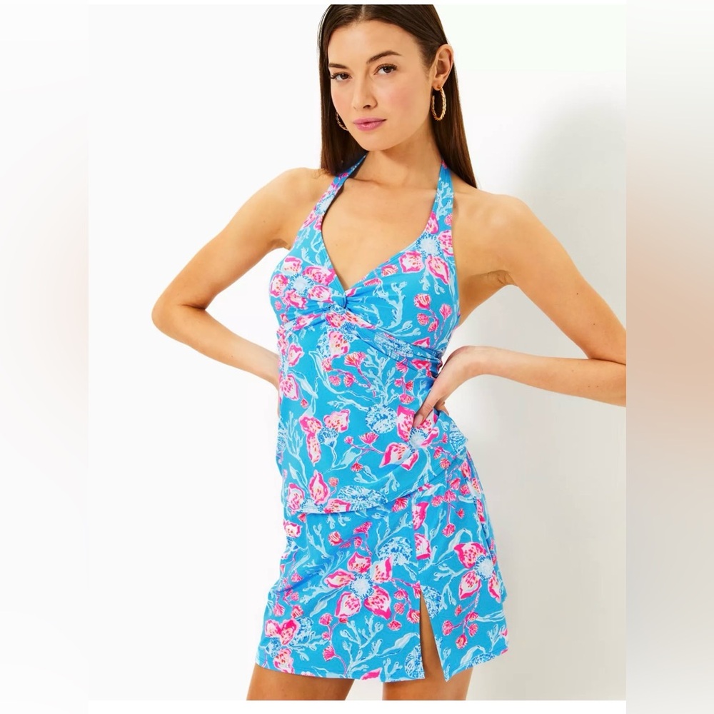 NWT Lilly Pulitzer COEN HALTER TANKINI, MULTI BAHAMIAN RHAPSODY Size 8
